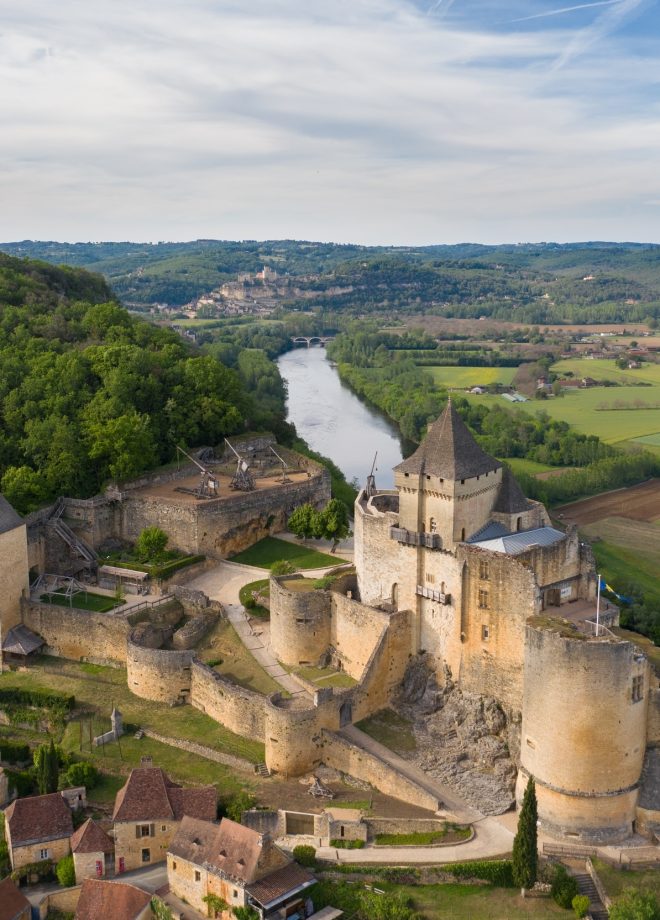Vue aérienne du château de Caselnaud